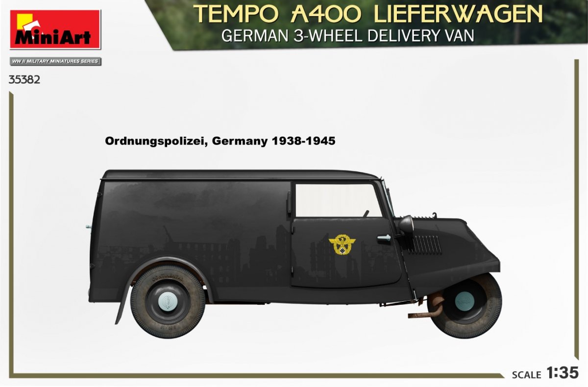 MiniArt 35382 TEMPO A400 LIEFERWAGEN. FOURgon DE LIVRAISON ALLEMAND À 3 ROUES 1/35 – image 4
