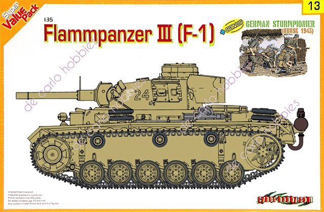 Cyber ​​Hobby 9113 Flammpanzer III avec chenilles Magic Tracks à valeur ajoutée et ensemble de figurines bonus de Sturmpionier allemand (1/35)