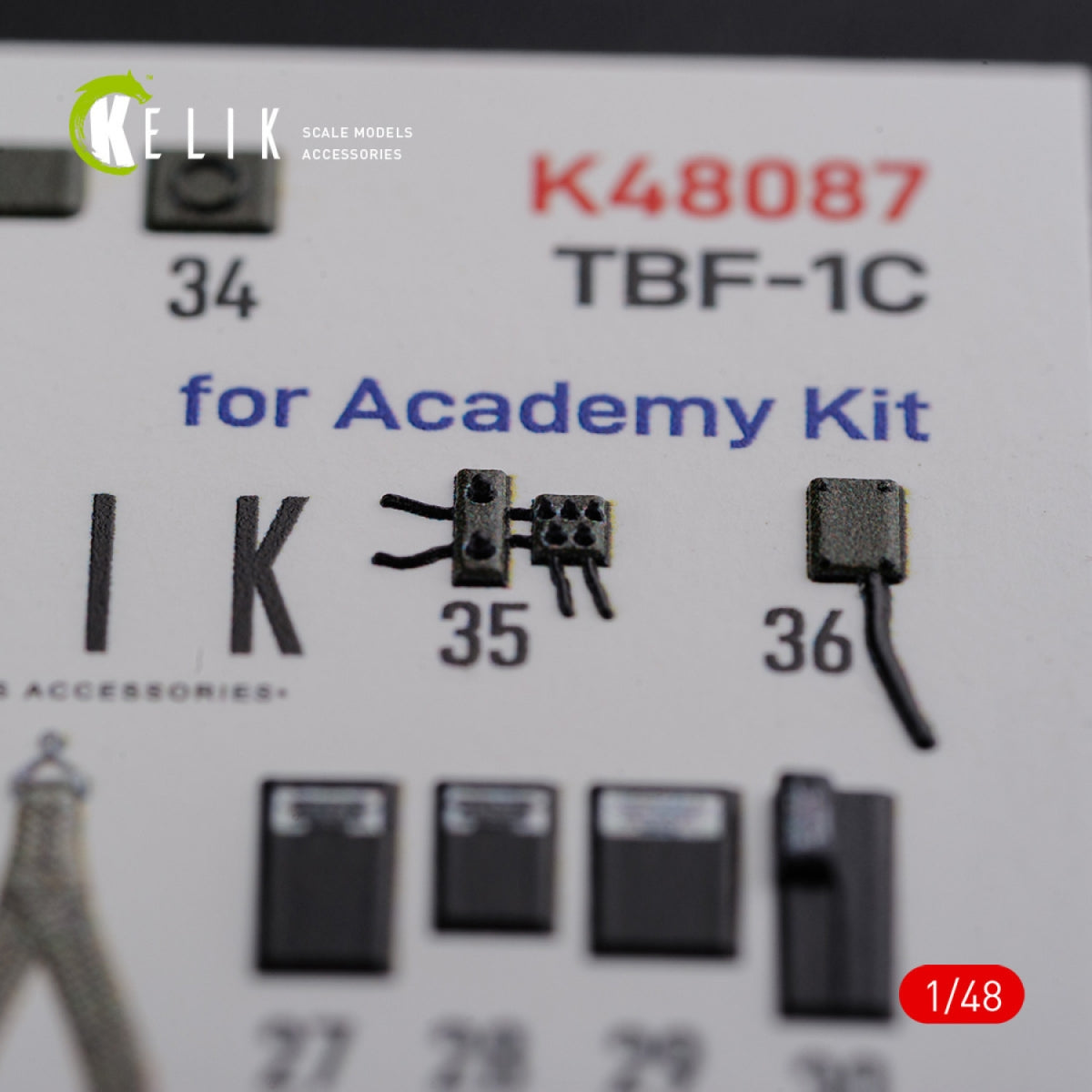 Décalcomanies 3D intérieures KELIK K48087 TBF-1C pour maquette Academy au 1/48 – image 8