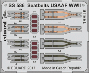 Ceintures de sécurité Eduard SS586 USAAF Seconde Guerre mondiale, acier, échelle 1/72