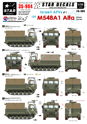 Star Decals 35-904 Véhicules blindés israéliens 1 M548A1 Alfa 1/35
