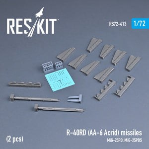RESKIT RS72-0413 R-40RD (AA-6 ACRID) MISSILES (2 PIÈCES) (IMPRIMÉS EN 3D) 1/72 – image 2