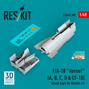 RESKIT RSU48-0388 F/A-18 &amp;quot;Hornet&amp;quot; (A, B, C, D &amp;amp; CF-18) wheel bays for Kinetic kit (3D printed) 1/48 – zdjęcie 2