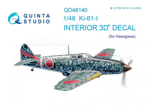 Intérieur imprimé en 3D et coloré sur papier décalcomanie Quinta Studio QD48140 Ki-61-I (pour maquette Hasegawa) 1/48