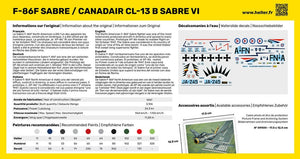 Heller 56277 F-86F SABRE / CANADAIR CL-13 B SABRE VI - Kit de démarrage 1/72 – immagine 4