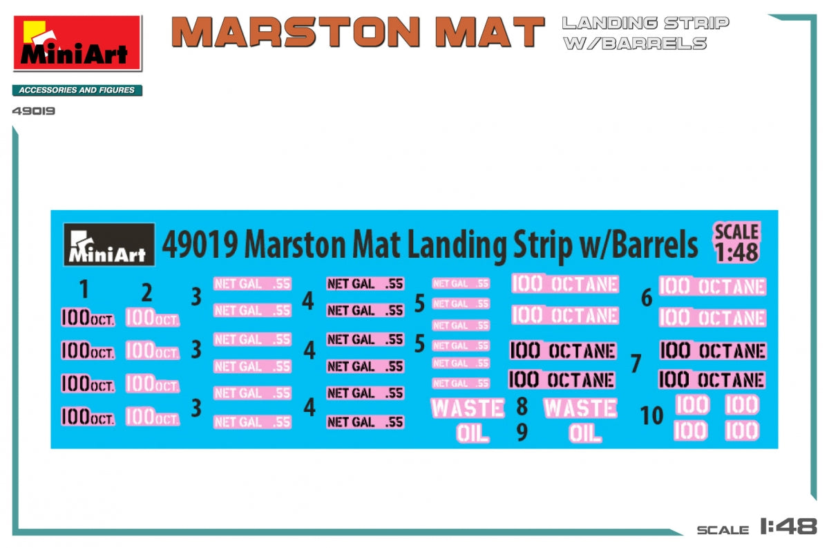 MiniArt 49019 PISTE D&amp;#39;ATTERRISSAGE MARSTON MAT avec BARILS 1/48 – immagine 2