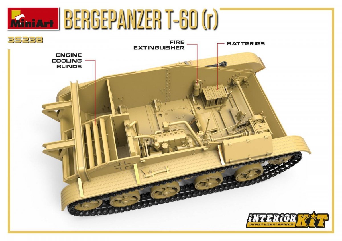 MiniArt 35238 BERGEPANZER T-60 ( r ) KIT INTÉRIEUR 1/35 – Bild 4