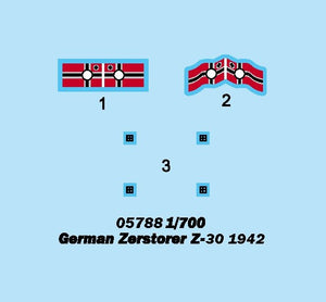 Trumpeter 05788 Zerstorer allemand Z-30 1942 1/700 – image 2