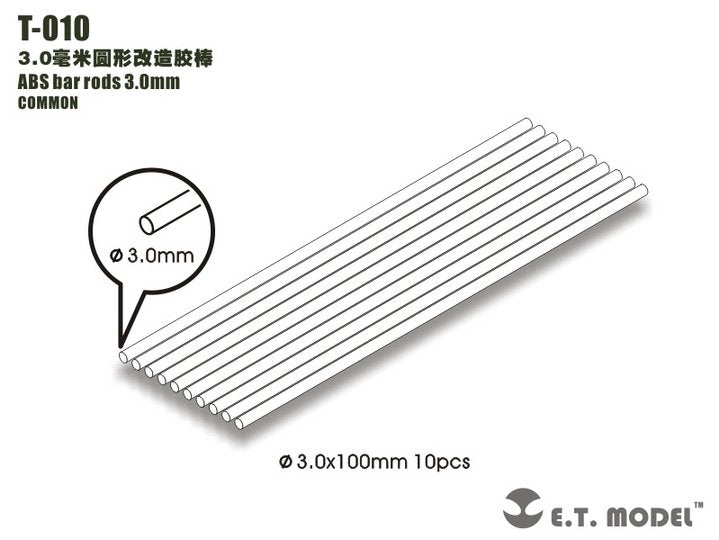 Barres de direction en ABS ET modèle T-010 de 3,0 mm