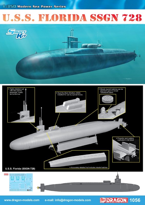 Dragon 1056 USS FLORIDA SSGN 728 (1/350) – image 2