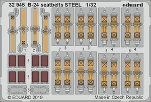 Ceintures de sécurité Eduard 32945 B-24 en acier, échelle 1/32, Hobby Boss