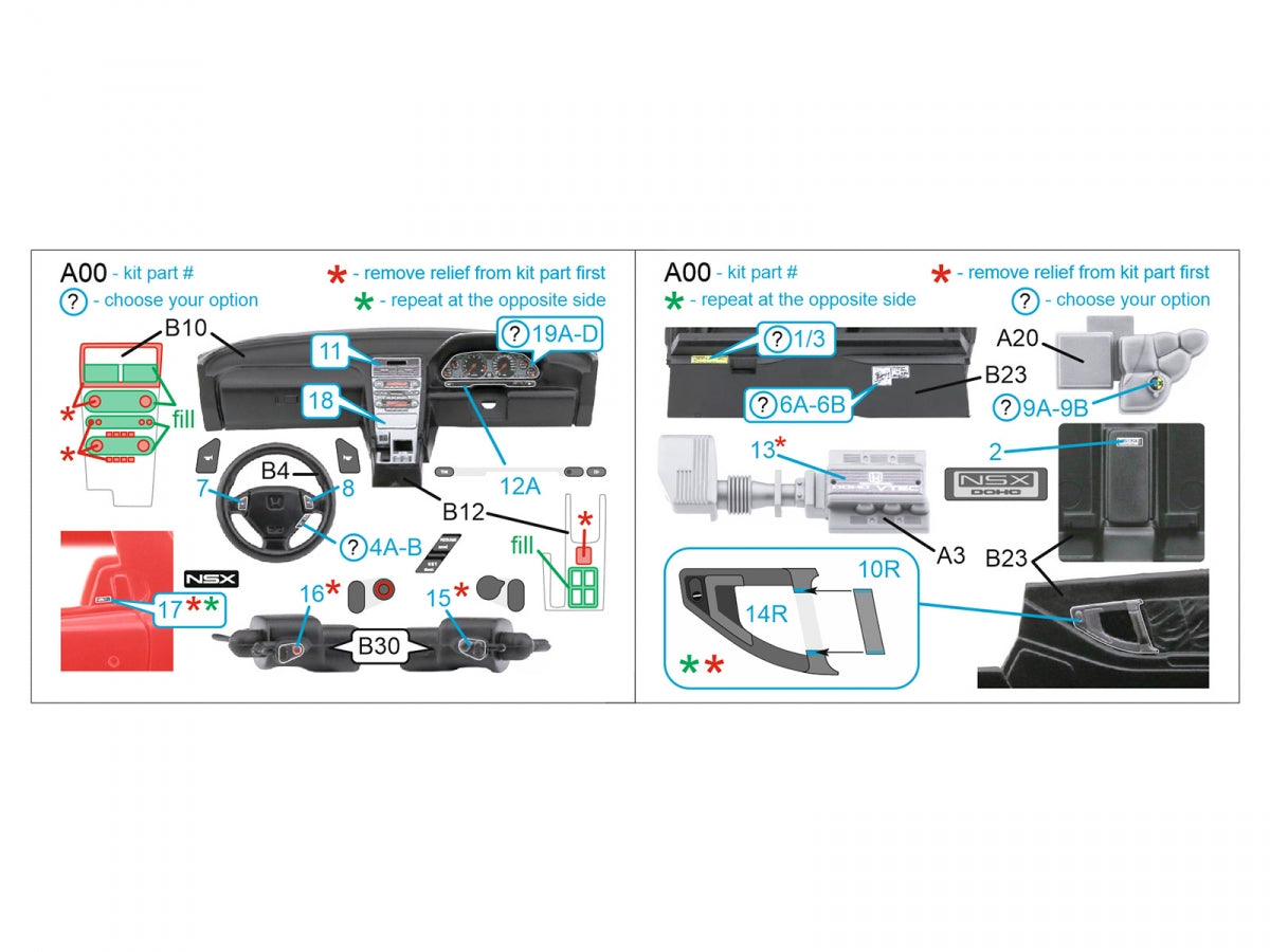 Intérieur imprimé en 3D et coloré sur papier décalcomanie Quinta Studio QD24008 Honda NSX NA1 version japonaise (Tamiya) 1/24 – image 2