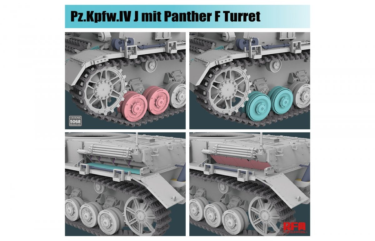 Rye Field Model 5068 Pz.Kpfw.IV J mit Panther F Turret 1/35 – zdjęcie 4