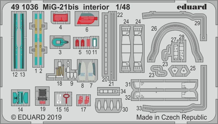 Eduard 491036 MiG-21bis intérieur 1/48 EDUARD
