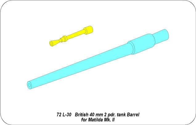 Canon Aber 72L-30 de 40 mm (2 livres) pour char Matilda Mk.II / Canon de char britannique de 40 mm (2 livres) pour Matilda Mk.II à l&amp;#39;échelle 1/72 – Bild 5