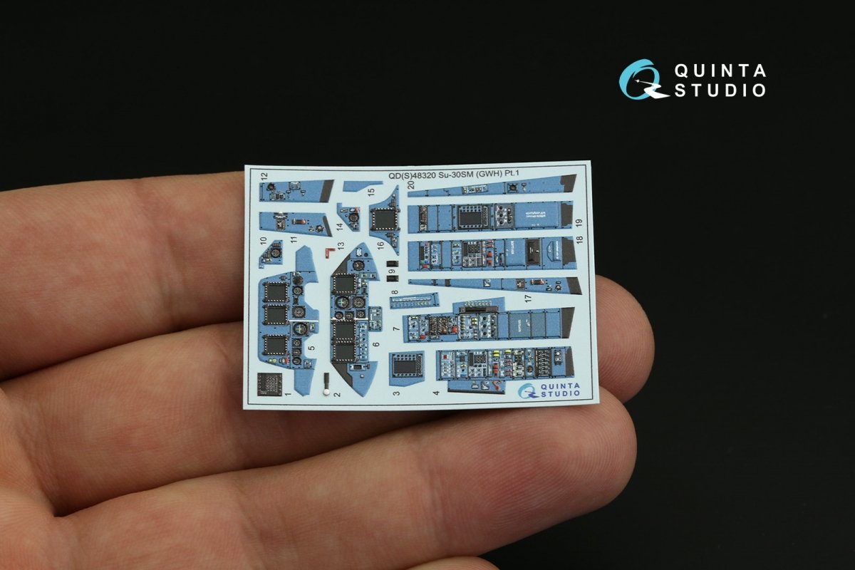 Intérieur imprimé en 3D et coloré sur papier décalcomanie Quinta Studio QDS-48320 Su-30SM (GWH) (Petite version) 1/48 – image 6