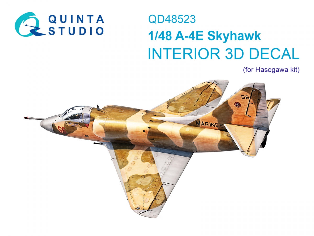 Intérieur imprimé en 3D et coloré sur papier décalcomanie Quinta Studio QD48523 A-4E (Hasegawa/Hobby2000) 1/48