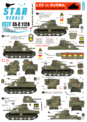 Star Decals 35-C1120 Lee en Birmanie 1/35