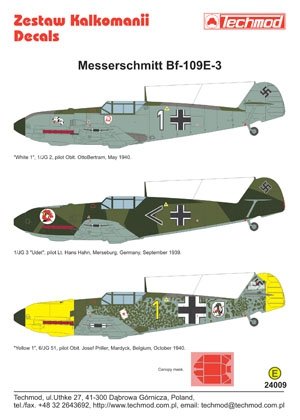 Techmod 24009 - Messerschmitt Bf 109E-3 1/24 – imagen 2