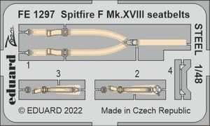 Ceintures de sécurité Eduard FE1297 Spitfire F Mk.XVIII STEEL AIRFIX 1/48