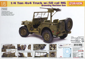 Camion Dragon 75052 1/4 tonne 4x4 avec mitrailleuse .50 pouce 1/6
