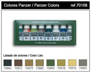 Vallejo Panzer Colors (jeu de 8 couleurs) (70108)