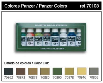 Vallejo Panzer Colors (jeu de 8 couleurs) (70108)
