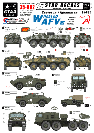 Star Decals 35-882 Soviétiques en Afghanistan, partie 2, échelle 1/35