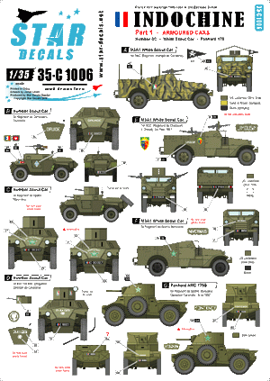 Star Decals 35-C1006 Indochine 1. Voitures blindées 1/35
