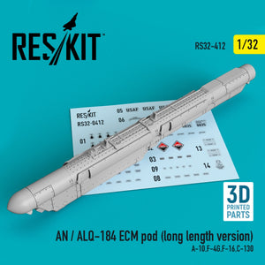 RESKIT RS32-0412 AN/ALQ-184 ECM POD (VERSION LONGUE) (IMPRIMÉE EN 3D) 1/32