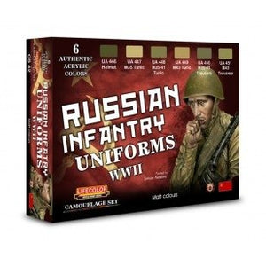 Coffret de peinture acrylique Lifecolor CS42, uniformes russes, 6 x 22 ml