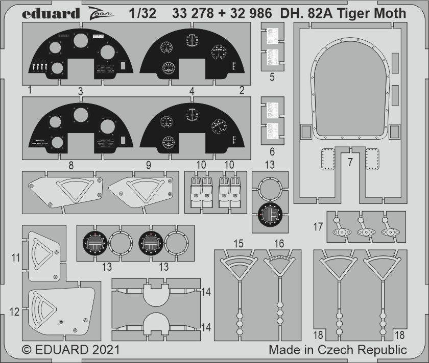 Eduard 32986 DH. 82A Tiger Moth ICM 1/32