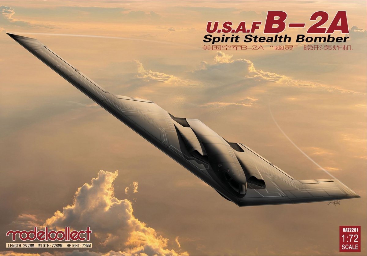 Maquette Modelcollect UA72201 Bombardier stratégique furtif B-2A Spirit de l&amp;#39;USAF, échelle 1/72