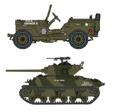 Camion Dragon 7412 1/4 Ton 4x4 + Sherman M4A1(76) avec VVSS (1/72) – image 2