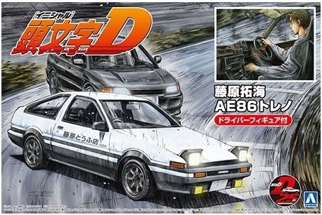 Aoshima 05954 Fujiwara Takumi AE86 Trueno (Version Projet-D) avec figurine 1/24