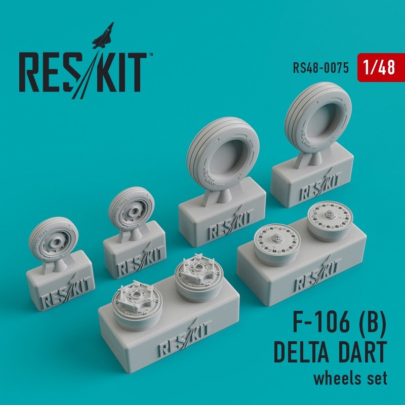RESKIT RS48-0075 Convair F-106 (B) Delta Dart, jeu de roues 1/48