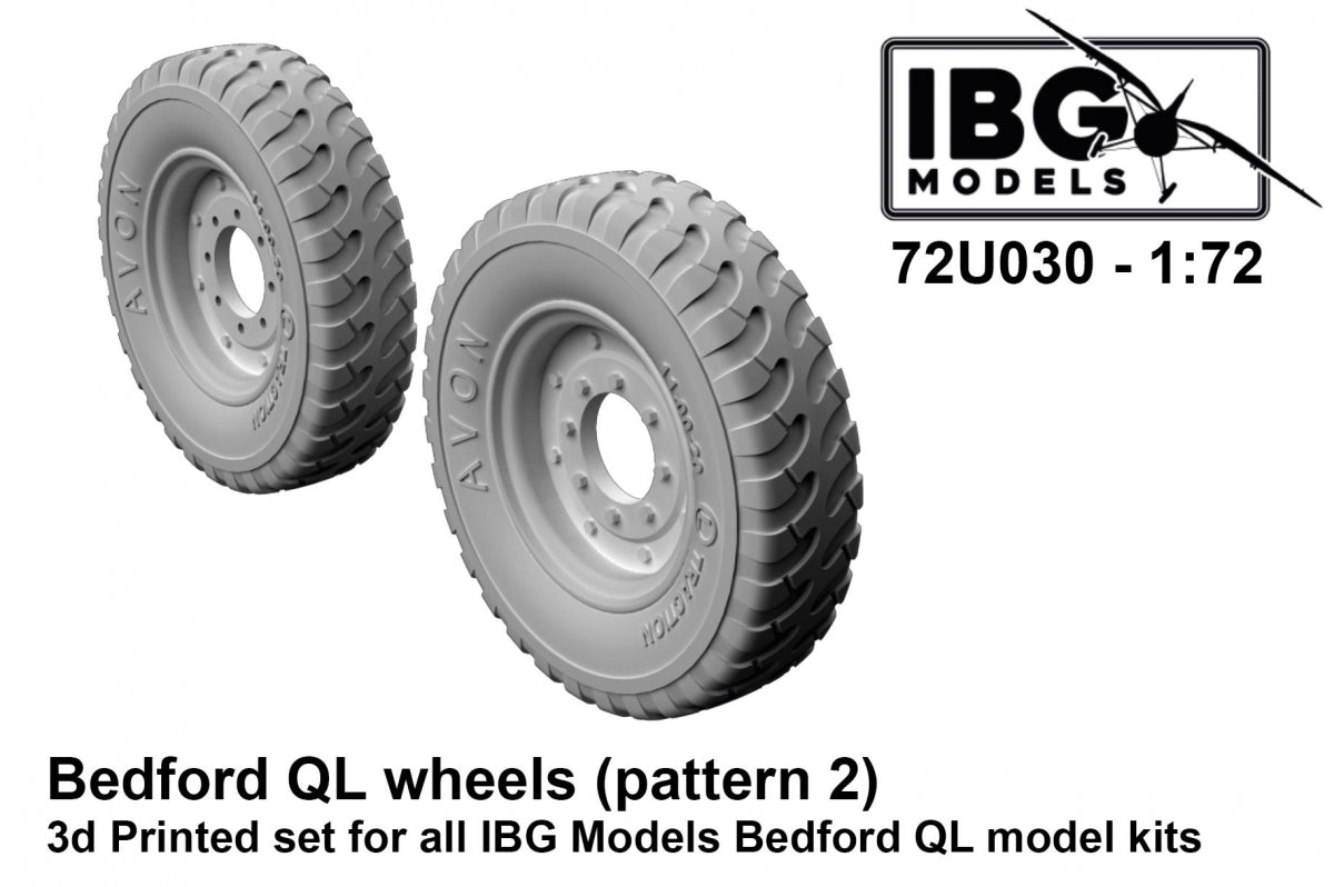 Roues Bedford QL IBG 72U030 (Modèle 2) - Kit imprimé en 3D à l'échelle 1/72