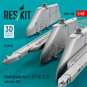 RESKIT RS48-0500 Pivot pylons for F-111 (A, D, E) with LAU-105 (4 pcs) (3D Printed) 1/48 – zdjęcie 2