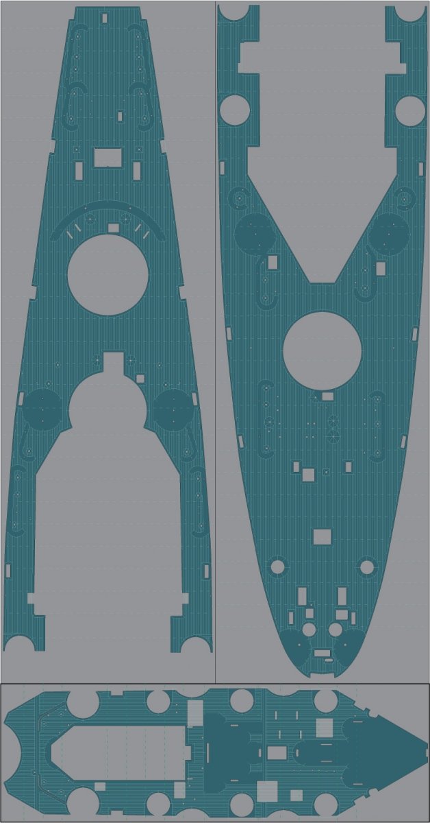 Pontos 35024WD1 USS BB-55 North Carolina, ensemble de pont en bois (1/350)