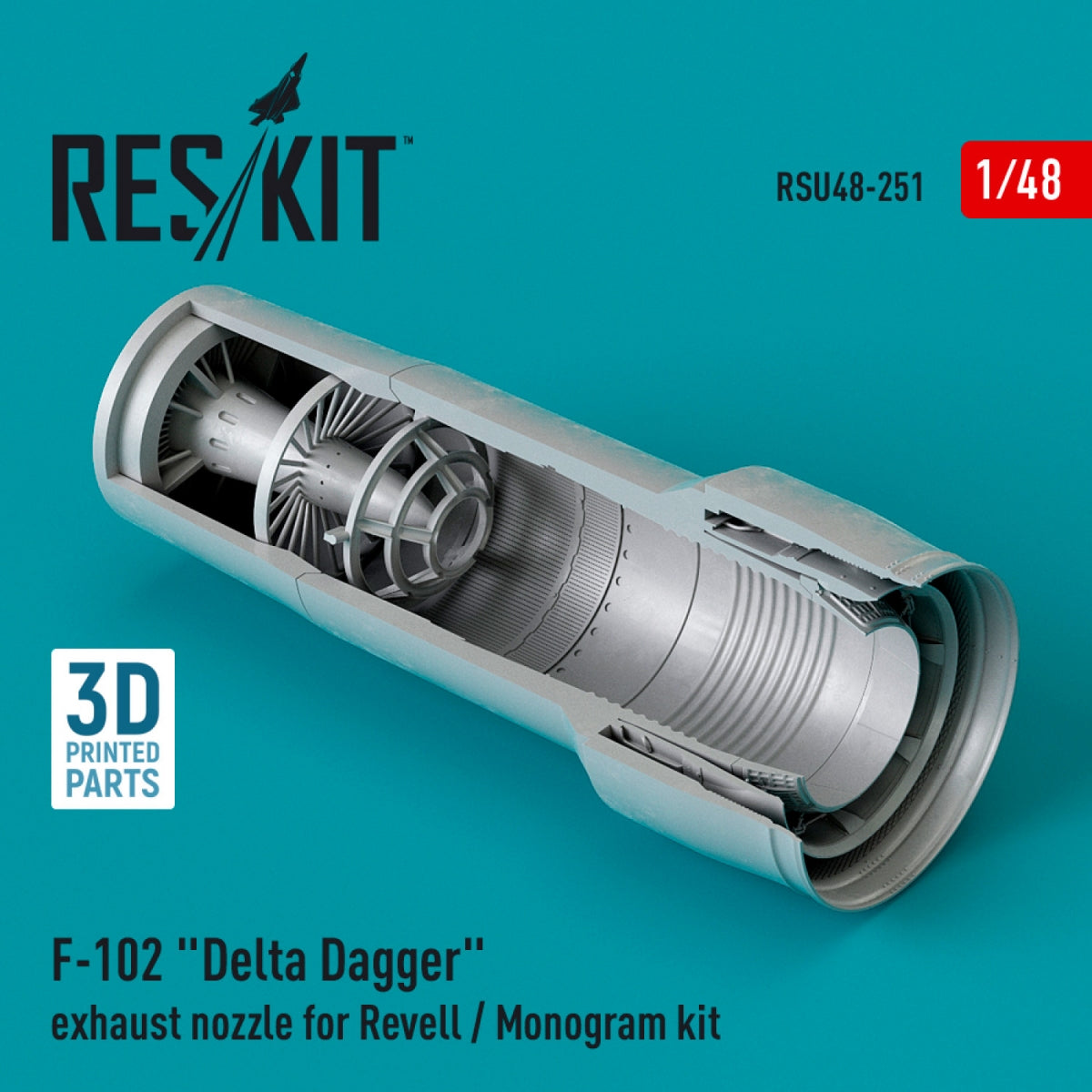 RESKIT RSU48-0251 F-102 « DELTA DAGGER » TUYAU D&amp;#39;ÉCHAPPEMENT POUR MAQUETTE REVELL / MONOGRAM (IMPRIMÉE EN 3D) 1/48
