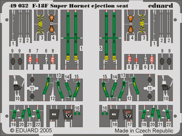 Siège éjectable Eduard 49032 F/ A-18F au 1/48 Hasegawa