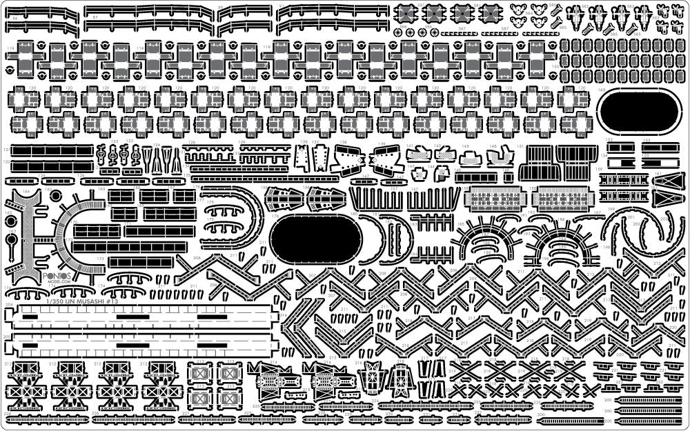 Pontos 37025FB IJN Musashi 1944 Kit de détails, pont noir charbon avancé (1/350) – imagen 18