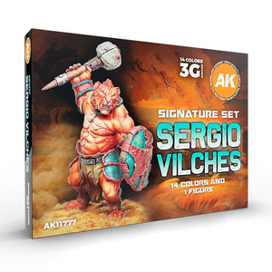AK Interactive AK11777 SERGIO VILCHES – COFFRET SIGNATURE 3G – 14 COULEURS ET 1 FIGURINE