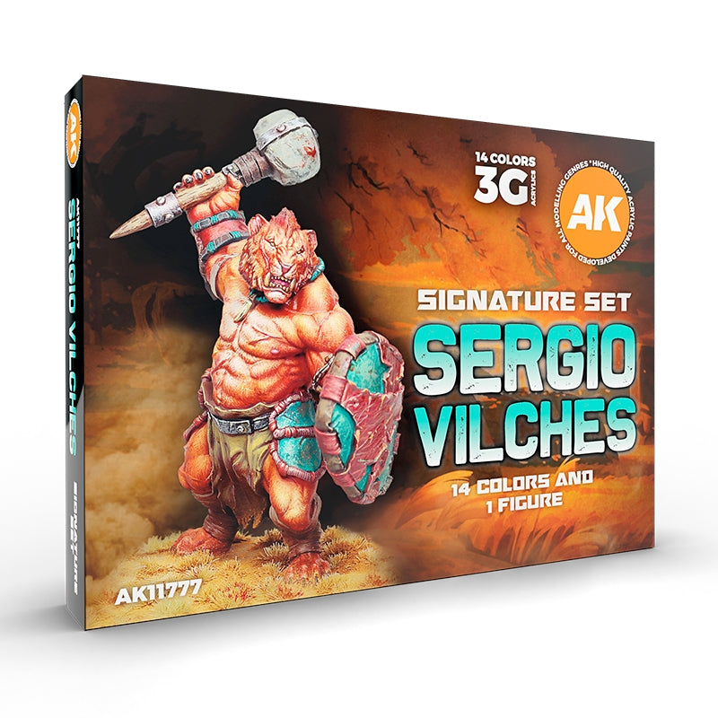 AK Interactive AK11777 SERGIO VILCHES – COFFRET SIGNATURE 3G – 14 COULEURS ET 1 FIGURINE
