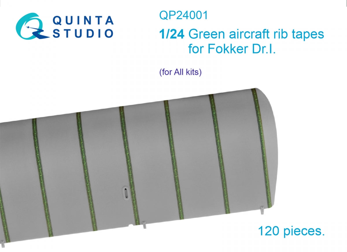 Quinta Studio QP24001 Bandes de nervures vertes Fokker Dr.I (Tous les kits) 1/24