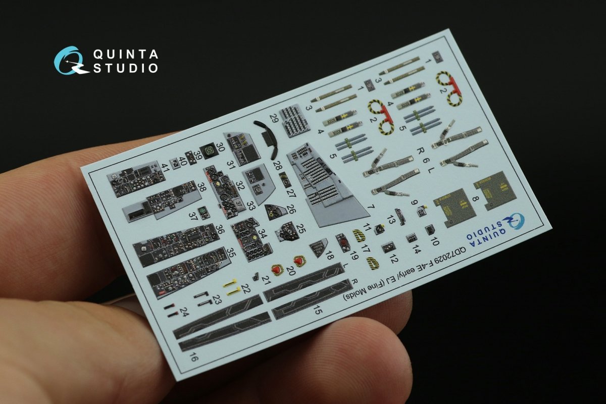 Intérieur imprimé en 3D et coloré sur papier décalcomanie pour F-4E early/F-4EJ (Quinta Studio QD72029) (pour kit FineMolds) au 1/72 – immagine 4