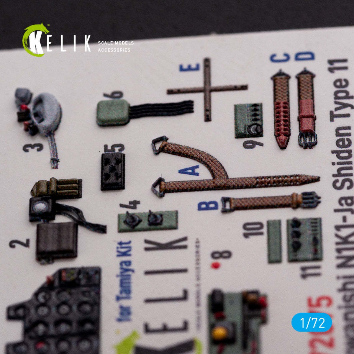 Décalcomanies 3D intérieures KELIK K72075 N1K1-Ja Shiden Type 11 pour maquette Tamiya au 1/72 – image 4
