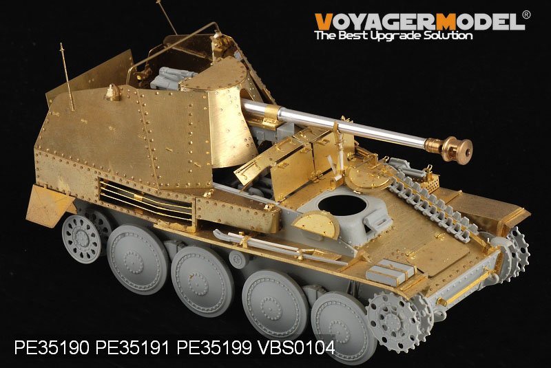 Maquette Voyager PE35199 Marder III Ausf.M allemand de la Seconde Guerre mondiale, coque supérieure de production initiale (pour DRAGON 6464) 1/35