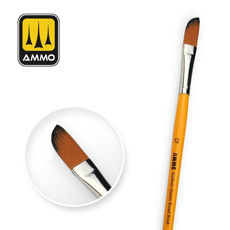 Brosse synthétique quart de rond AMMO de Mig Jimenez 8586 12