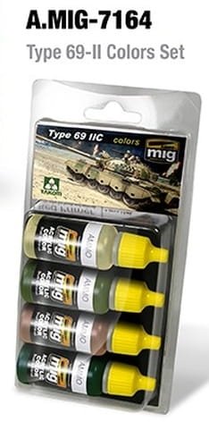 Munitions pour Mig Jimenez 7164 Type 69-II, couleurs assorties, lot de 4 cartouches de 17 ml